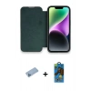 MARSİLYAN™- iPhone 13 Pro Max Kılıf Siluet Minimal Serisi - Siyah 18D Cam Ekran Koruyucu + Shine Kamera Lens Koruma Cam - MI