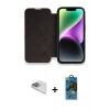 MARSİLYAN™- iPhone 13 Pro Max Kılıf Siluet Minimal Serisi - Siyah 18D Cam Ekran Koruyucu + Pers Alüminyum Kamera Lens - SABE