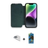 MARSİLYAN™- iPhone 13 Pro Max Kılıf Siluet Minimal Serisi - Siyah 18D Cam Ekran Koruyucu + Pers Alüminyum Kamera Lens - SABE