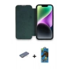 MARSİLYAN™- iPhone 13 Pro Max Kılıf Siluet Minimal Serisi - Siyah 18D Cam Ekran Koruyucu + Renkli Kamera Lens Koruma Cam - YL