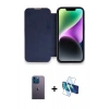 MARSİLYAN™- iPhone 13 Pro Max Kılıf Siluet Minimal Serisi - Siyah 3D Antistatik Cam Ekran Koruyucu + Neon Fosforlu Kamera Lens - MI