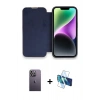 MARSİLYAN™- iPhone 13 Pro Max Kılıf Siluet Minimal Serisi - Siyah 3D Antistatik Cam Ekran Koruyucu + Neon Fosforlu Kamera Lens - BZ