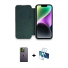 MARSİLYAN™- iPhone 13 Pro Max Kılıf Siluet Minimal Serisi - Siyah 3D Antistatik Cam Ekran Koruyucu + Neon Fosforlu Kamera Lens - YL