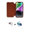 MARSİLYAN™- iPhone 13 Pro Max Kılıf Siluet Minimal Serisi - Siyah 3D Antistatik Cam Ekran Koruyucu + Pers Alüminyum Kamera Lens - GI