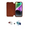 MARSİLYAN™- iPhone 13 Pro Max Kılıf Siluet Minimal Serisi - Siyah 3D Antistatik Cam Ekran Koruyucu + Pers Alüminyum Kamera Lens - KI