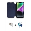 MARSİLYAN™- iPhone 13 Pro Max Kılıf Siluet Minimal Serisi - Siyah 3D Antistatik Cam Ekran Koruyucu + Pers Alüminyum Kamera Lens - GD