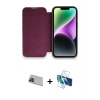 MARSİLYAN™- iPhone 13 Pro Max Kılıf Siluet Minimal Serisi - Siyah 3D Antistatik Cam Ekran Koruyucu + Rainbow Kamera Lens Koruma Cam - MI