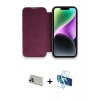 MARSİLYAN™- iPhone 13 Pro Max Kılıf Siluet Minimal Serisi - Siyah 3D Antistatik Cam Ekran Koruyucu + Rainbow Kamera Lens Koruma Cam - MR