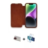 MARSİLYAN™- iPhone 13 Pro Max Kılıf Siluet Minimal Serisi - Siyah 3D Antistatik Cam Ekran Koruyucu + Rainbow Kamera Lens Koruma Cam - KI