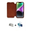MARSİLYAN™- iPhone 13 Pro Max Kılıf Siluet Minimal Serisi - Siyah 3D Antistatik Cam Ekran Koruyucu + Rainbow Kamera Lens Koruma Cam - BZ