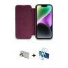 MARSİLYAN™- iPhone 13 Pro Max Kılıf Siluet Minimal Serisi - Siyah 3D Antistatik Cam Ekran Koruyucu + Rainbow Kamera Lens Koruma Cam - BZ