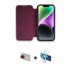 MARSİLYAN™- iPhone 13 Pro Max Kılıf Siluet Minimal Serisi - Siyah 3D Antistatik Cam Ekran Koruyucu + Rainbow Kamera Lens Koruma Cam - KI