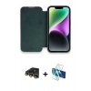 MARSİLYAN™- iPhone 13 Pro Max Kılıf Siluet Minimal Serisi - Siyah 3D Antistatik Cam Ekran Koruyucu + Raze Metal Kamera Lens - GD
