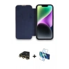 MARSİLYAN™- iPhone 13 Pro Max Kılıf Siluet Minimal Serisi - Siyah 3D Antistatik Cam Ekran Koruyucu + Raze Metal Kamera Lens - GD
