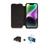 MARSİLYAN™- iPhone 13 Pro Max Kılıf Siluet Minimal Serisi - Siyah 3D Antistatik Cam Ekran Koruyucu + Raze Metal Kamera Lens - GD