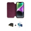 MARSİLYAN™- iPhone 13 Pro Max Kılıf Siluet Minimal Serisi - Siyah 3D Antistatik Cam Ekran Koruyucu + Raze Metal Kamera Lens - GD