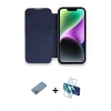 MARSİLYAN™- iPhone 13 Pro Max Kılıf Siluet Minimal Serisi - Siyah 3D Antistatik Cam Ekran Koruyucu + Shine Kamera Lens Koruma Cam - GI