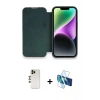 MARSİLYAN™- iPhone 13 Pro Max Kılıf Siluet Minimal Serisi - Siyah 3D Antistatik Cam Ekran Koruyucu + Shine Kamera Lens - GD