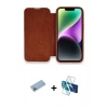 MARSİLYAN™- iPhone 13 Pro Max Kılıf Siluet Minimal Serisi - Siyah 3D Antistatik Cam Ekran Koruyucu + Shine Kamera Lens Koruma Cam - MI