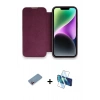 MARSİLYAN™- iPhone 13 Pro Max Kılıf Siluet Minimal Serisi - Siyah 3D Antistatik Cam Ekran Koruyucu + Shine Kamera Lens Koruma Cam - PE