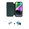 MARSİLYAN™- iPhone 13 Pro Max Kılıf Siluet Minimal Serisi - Siyah 3D Antistatik Cam Ekran Koruyucu + Shine Kamera Lens Koruma Cam - MI