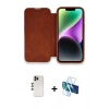 MARSİLYAN™- iPhone 13 Pro Max Kılıf Siluet Minimal Serisi - Siyah 3D Antistatik Cam Ekran Koruyucu + Shine Kamera Lens - GD