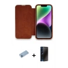 MARSİLYAN™- iPhone 13 Pro Max Kılıf Siluet Minimal Serisi - Siyah 3D Antistatik Hayalet Cam Ekran Koruyucu + Shine Kamera Lens Koruma Cam - MI