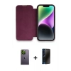 MARSİLYAN™- iPhone 13 Pro Max Kılıf Siluet Minimal Serisi - Siyah 3D Antistatik Hayalet Cam Ekran Koruyucu + Neon Fosforlu Kamera Lens - YL