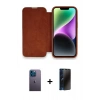 MARSİLYAN™- iPhone 13 Pro Max Kılıf Siluet Minimal Serisi - Siyah 3D Antistatik Hayalet Cam Ekran Koruyucu + Neon Fosforlu Kamera Lens - MI