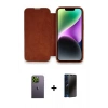 MARSİLYAN™- iPhone 13 Pro Max Kılıf Siluet Minimal Serisi - Siyah 3D Antistatik Hayalet Cam Ekran Koruyucu + Neon Fosforlu Kamera Lens - YL