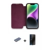 MARSİLYAN™- iPhone 13 Pro Max Kılıf Siluet Minimal Serisi - Siyah 3D Antistatik Hayalet Cam Ekran Koruyucu + Renkli Kamera Lens Koruma Cam - YL