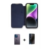 MARSİLYAN™- iPhone 13 Pro Max Kılıf Siluet Minimal Serisi - Siyah 3D Antistatik Hayalet Cam Ekran Koruyucu + Neon Fosforlu Kamera Lens - MI