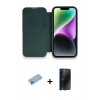 MARSİLYAN™- iPhone 13 Pro Max Kılıf Siluet Minimal Serisi - Siyah 3D Antistatik Hayalet Cam Ekran Koruyucu + Shine Kamera Lens Koruma Cam - MI