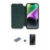 MARSİLYAN™- iPhone 13 Pro Max Kılıf Siluet Minimal Serisi - Siyah 3D Antistatik Hayalet Cam Ekran Koruyucu + Renkli Kamera Lens Koruma Cam - PE