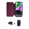 MARSİLYAN™- iPhone 13 Pro Max Kılıf Siluet Minimal Serisi - Siyah 3D Antistatik Hayalet Cam Ekran Koruyucu + Raze Metal Kamera Lens - GD