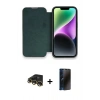MARSİLYAN™- iPhone 13 Pro Max Kılıf Siluet Minimal Serisi - Siyah 3D Antistatik Hayalet Cam Ekran Koruyucu + Raze Metal Kamera Lens - GD