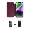 MARSİLYAN™- iPhone 13 Pro Max Kılıf Siluet Minimal Serisi - Siyah 3D Antistatik Hayalet Cam Ekran Koruyucu + Neon Fosforlu Kamera Lens - MI