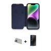 MARSİLYAN™- iPhone 13 Pro Max Kılıf Siluet Minimal Serisi - Siyah 3D Antistatik Hayalet Cam Ekran Koruyucu + Rainbow Kamera Lens Koruma Cam - MR