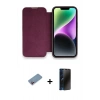 MARSİLYAN™- iPhone 13 Pro Max Kılıf Siluet Minimal Serisi - Siyah 3D Antistatik Hayalet Cam Ekran Koruyucu + Shine Kamera Lens Koruma Cam - PE
