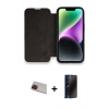 MARSİLYAN™- iPhone 13 Pro Max Kılıf Siluet Minimal Serisi - Siyah 3D Antistatik Hayalet Cam Ekran Koruyucu + Rainbow Kamera Lens Koruma Cam - KI