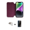 MARSİLYAN™- iPhone 13 Pro Max Kılıf Siluet Minimal Serisi - Siyah 3D Antistatik Hayalet Cam Ekran Koruyucu + Pers Alüminyum Kamera Lens - GD