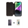 MARSİLYAN™- iPhone 13 Pro Max Kılıf Siluet Minimal Serisi - Siyah 6D Mat Seramik Hayalet Nano Ekran Koruyucu + Neon Fosforlu Kamera Lens - BZ