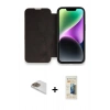 MARSİLYAN™- iPhone 13 Pro Max Kılıf Siluet Minimal Serisi - Siyah 6D Mat Seramik Hayalet Nano Ekran Koruyucu + Pers Alüminyum Kamera Lens - GD