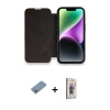 MARSİLYAN™- iPhone 13 Pro Max Kılıf Siluet Minimal Serisi - Siyah Bilvis 3D Cam Ekran Koruyucu + Gökkuşağı Shine Kamera Lens Koruma Cam