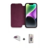 MARSİLYAN™- iPhone 13 Pro Max Kılıf Siluet Minimal Serisi - Siyah Bilvis 3D Cam Ekran Koruyucu + Gökkuşağı Pers Alüminyum Kamera Lens