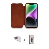 MARSİLYAN™- iPhone 13 Pro Max Kılıf Siluet Minimal Serisi - Siyah Bilvis 3D Cam Ekran Koruyucu + Gökkuşağı Pers Alüminyum Kamera Lens