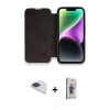 MARSİLYAN™- iPhone 13 Pro Max Kılıf Siluet Minimal Serisi - Siyah Bilvis 3D Cam Ekran Koruyucu + Pers Alüminyum Kamera Lens - LT