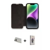 MARSİLYAN™- iPhone 13 Pro Max Kılıf Siluet Minimal Serisi - Siyah Bilvis 3D Cam Ekran Koruyucu + Rainbow Kamera Lens Koruma Cam - BZ