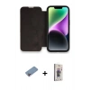 MARSİLYAN™- iPhone 13 Pro Max Kılıf Siluet Minimal Serisi - Siyah Bilvis 3D Cam Ekran Koruyucu + Shine Kamera Lens Koruma Cam - PE
