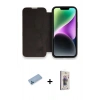 MARSİLYAN™- iPhone 13 Pro Max Kılıf Siluet Minimal Serisi - Siyah Bilvis 3D Cam Ekran Koruyucu + Shine Kamera Lens Koruma Cam - MI